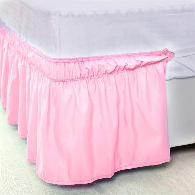 Pretty Comfort Ruffles Bed Skirts With Double Layers Elastic Belts-Wrinkle & Fade Resistant Fabric-15 and 18 Inch Height