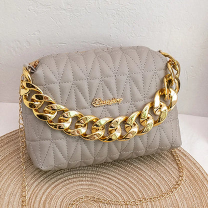 Women's Fashion Chain Embroidered Shoulder Bag