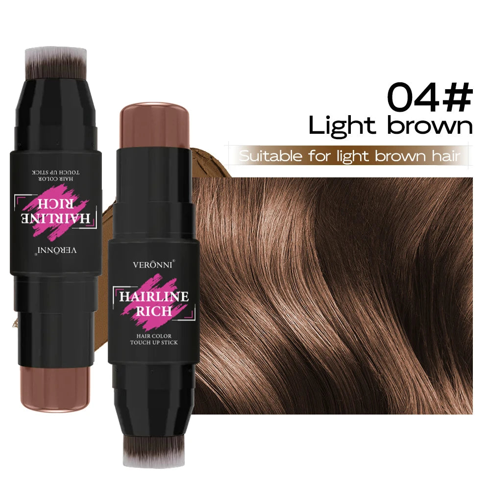 1pc Hairline Filling Cream Stick,Waterproof Matte Finish, Enhances Coverage,for Gray Roots & Thinning Hair Concealer with Brush