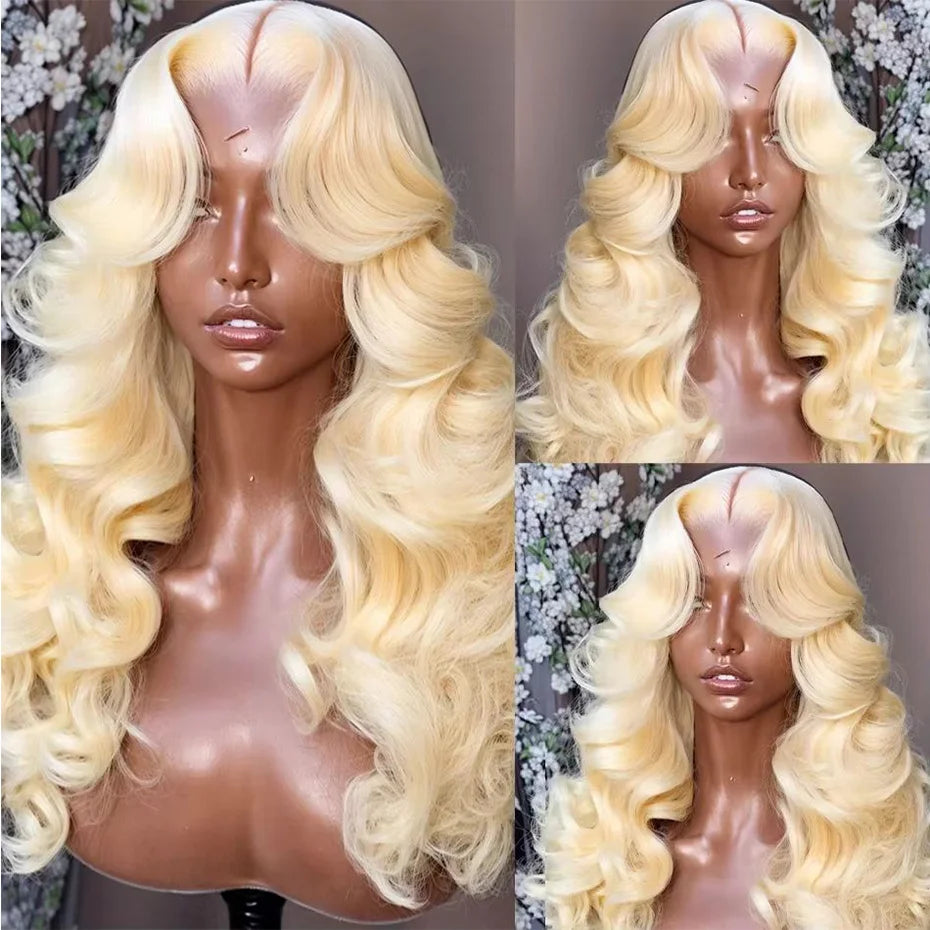40 42 Inch 613 Blonde Lace Front Wig Human Hair Remy Brazilian 13x4 13x6 360 Hd Transparent Body Wave Lace Frontal Wig For Women