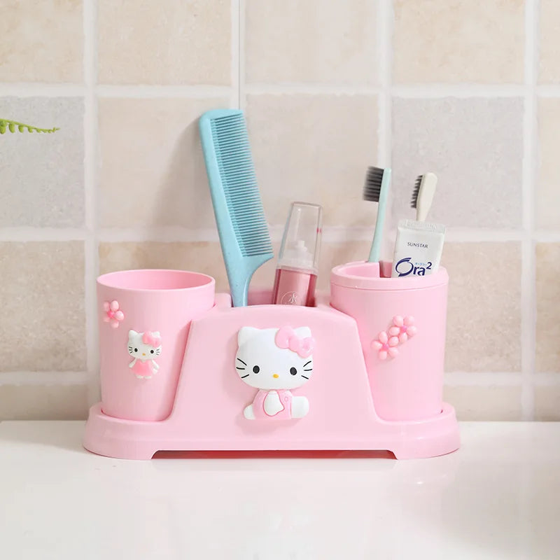 Sanrio Hello kittyMy melody creative home cartoon bathroom tooth cup toothbrush couple set mouthwash cup washing storage box