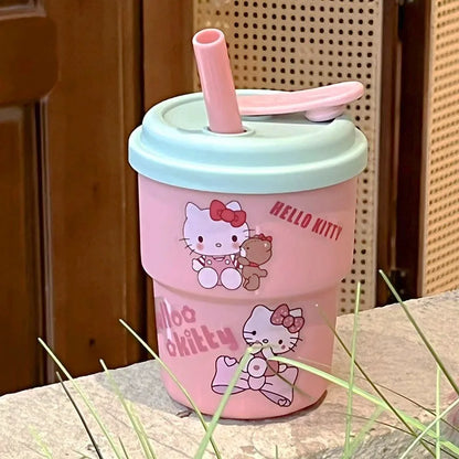 Cute Three-dimensional Sticker Sanrio Kitty Portable Water Cup