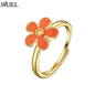 Korean Fashion Daisy Spinner Fidget Ring Multiple Style Sunflower Rose Snowflake Rotate Freely Anti Stress Anxiety Rings Wedding