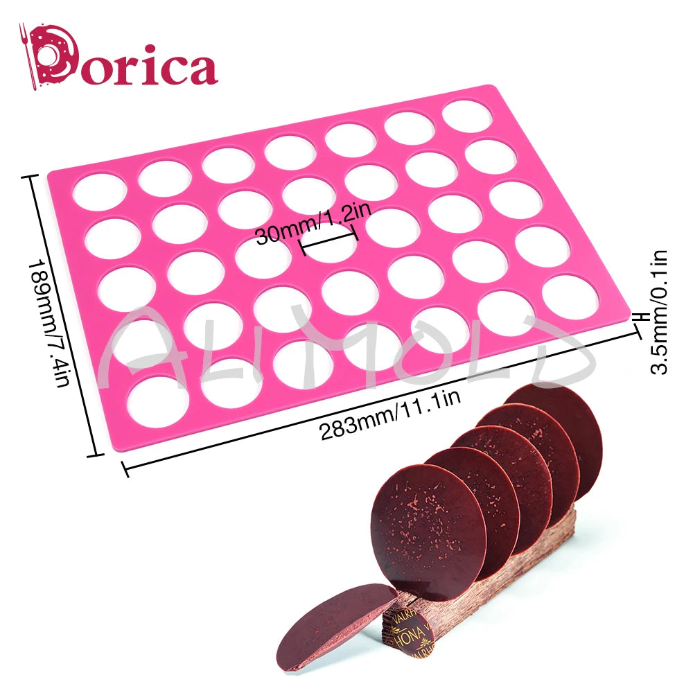 Round Silicone Chablon Mold – Cheese, Chocolate & Cookie Stencil Mat for Cake Decorating