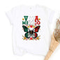 Viva Mexico Butterfly Flower Printed Girl T Shirt Women Summer Retro Tshirt Tee Graphic Tops Fashion Female Short Sleeve T-shirt
