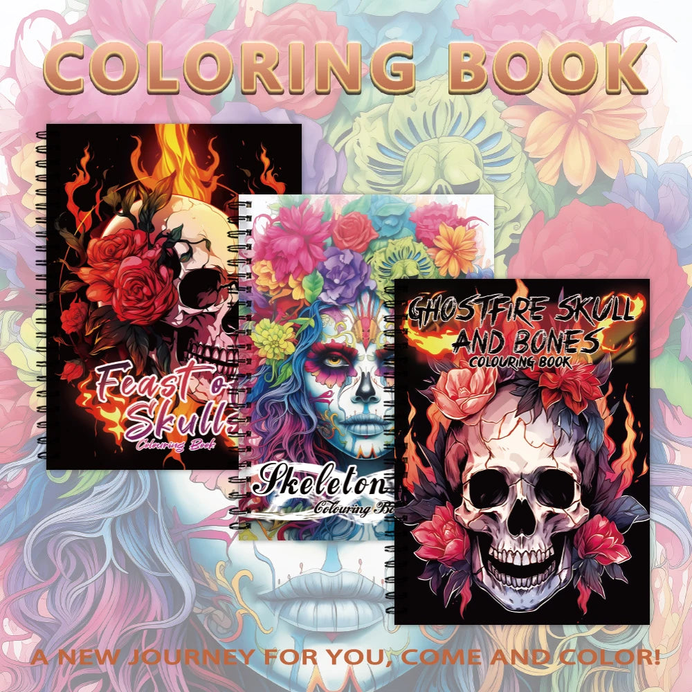 Adult Coloring Book -30 Sheet Spiral  Book, 11.2X 8.3Inch, 100Gsm Thick Paper