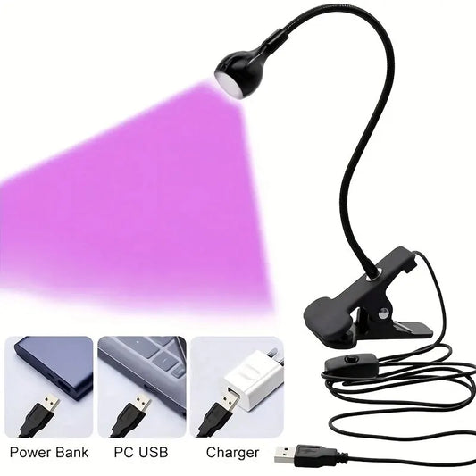 Purple Light Multifunctional High Quality Manicure UV Glue Curing Lamp with Clip and Switch USB Lamp