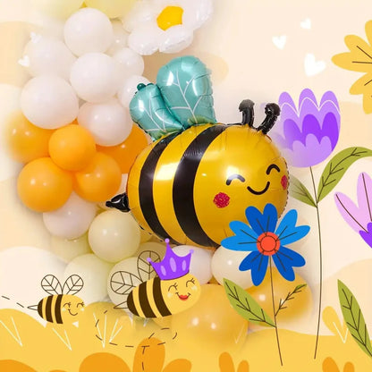 7‑Piece Cartoon Bee & Daisy Foil Balloon Party Set