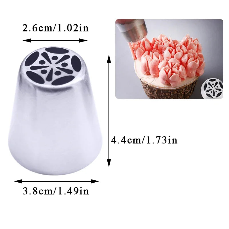 Russian Tulip Icing Nozzles – Flower Piping Tips for Cupcakes & Pastry Decorating