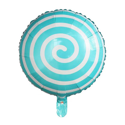10pcs 18" Lollipop Swirl Foil Balloons – Candy Themed Round  Balloons for Birthday Party, Baby Shower, Carnival, Holiday Decor