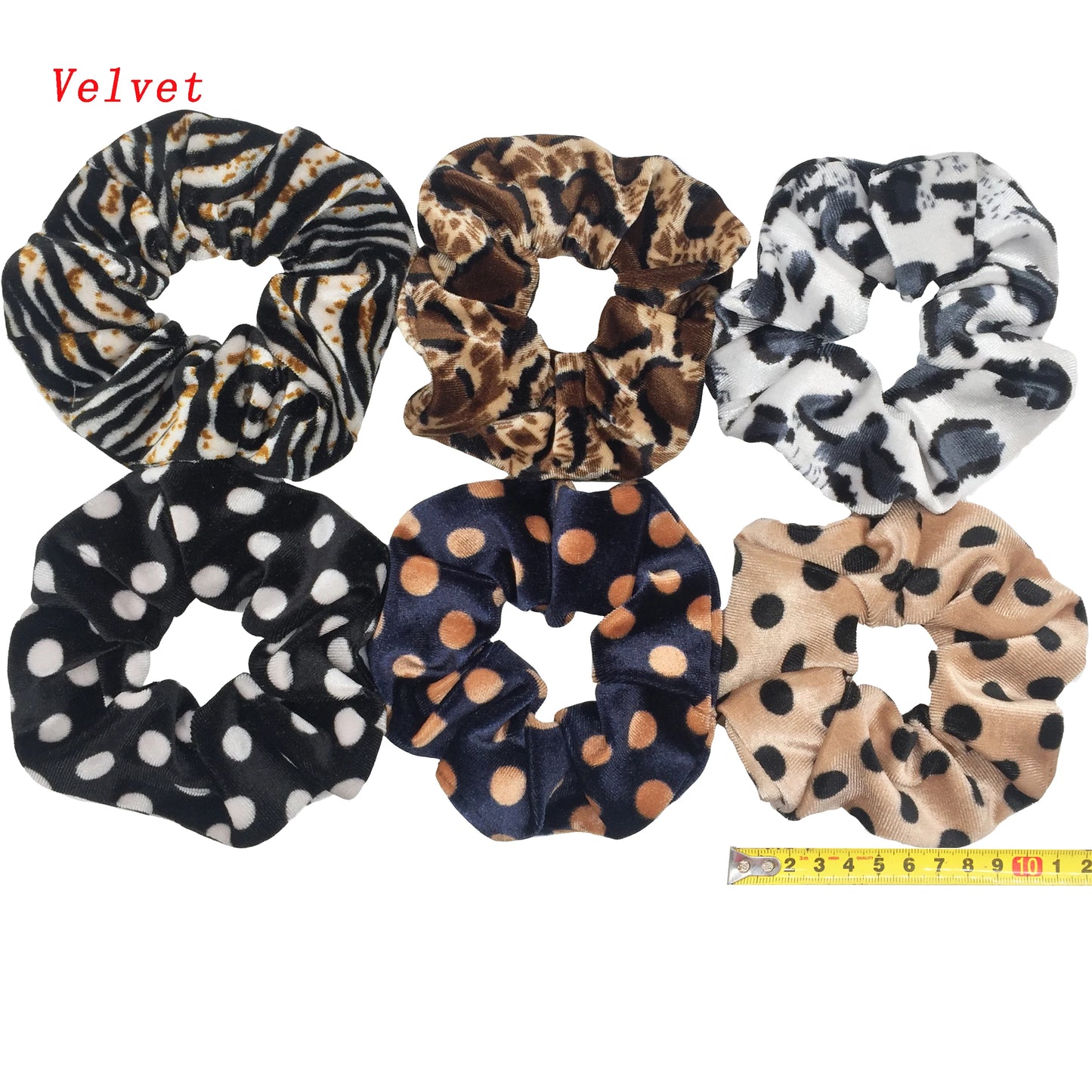 10/6 Accessories Scrunchies Hair Scrunchy Women Velvet Solid Leopard Tie Dye Ponytail Holder Headwear Elastic Ties Bands Set