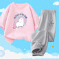 Teens Girls' 2-Piece Fashion Outfit: Princess Short Sleeve T-Shirt and Long Pants Tracksuit Set