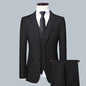 Men's (suit + Vest + Trousers) Solid Color Business Suit 3/2 Business Suit