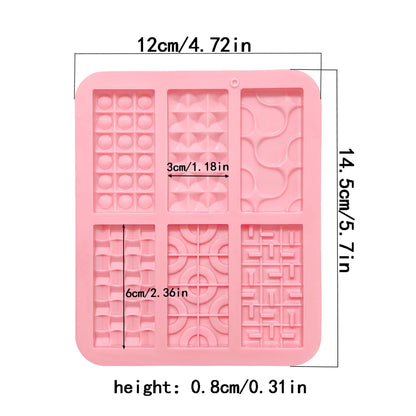 1 creative mini Euler circle baking silicone mold, suitable for DIY chocolate, candy, cookies, ice tray (6-chamber)