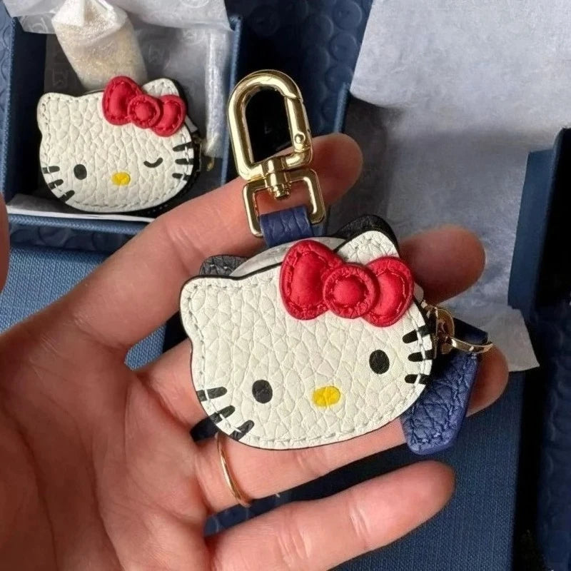 Kawaii High Beauty Hello Kitty Cartoon Personalized Creative Leather Bag Keychain Pendant Fashion Clothing Accessories