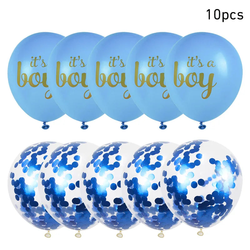 10pcs Oh Baby Printed Latex Balloons It is A Boy Girl Balloon Birthday Party Baby Shower Decoration Boy Girl Gender Reveal decor