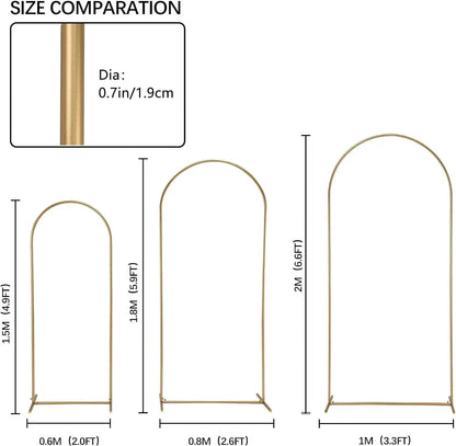 Wedding Arch Backdrop Stand Set of 3 (6.6FT,5.9FT,4.9FT), Balloon Arch Stand, Metal Arch Backdrop Stand for Birthday Party, Wedd