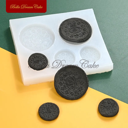 3D Mini Cream‑Filled Cookie Silicone Mold – Biscuit, Fondant & Chocolate DIY Baking Tool
