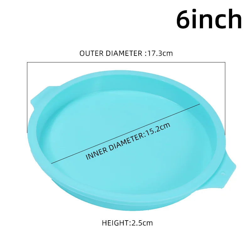 Round Silicone Cake Pan – 4/6/8in Non‑Stick Layer Mold for Baking