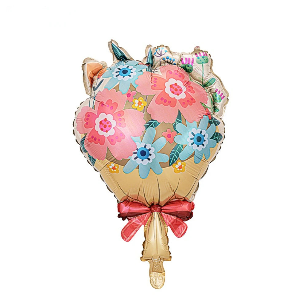 Cute Bear Foil Balloons with Flowers – Valentine’s, Wedding, Anniversary & Birthday Decoration