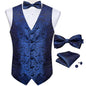 Suit Vest With Bow Tie Pocket Square Cufflinks Tuxedo Waistcoat for Men