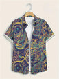 Men’s 3D Paisley Hawaii Shirt – Oversized Boho Summer Top