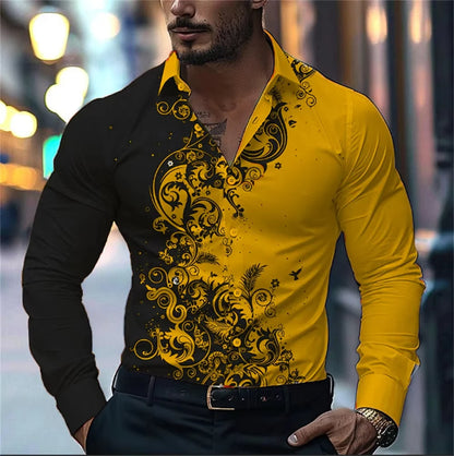 Men’s Casual Long Sleeve Button‑Up