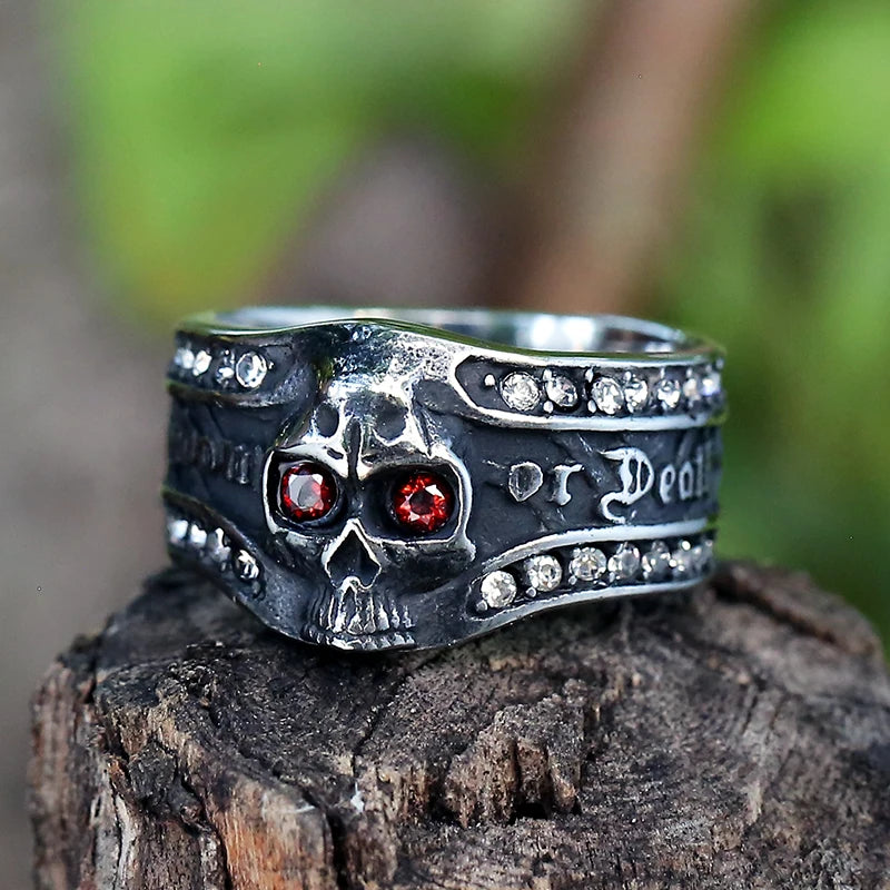 Steel Gothic Accessories Lost Skull Ring Anel Masculino Punk Jewelry Boyfriend Gift OSR731