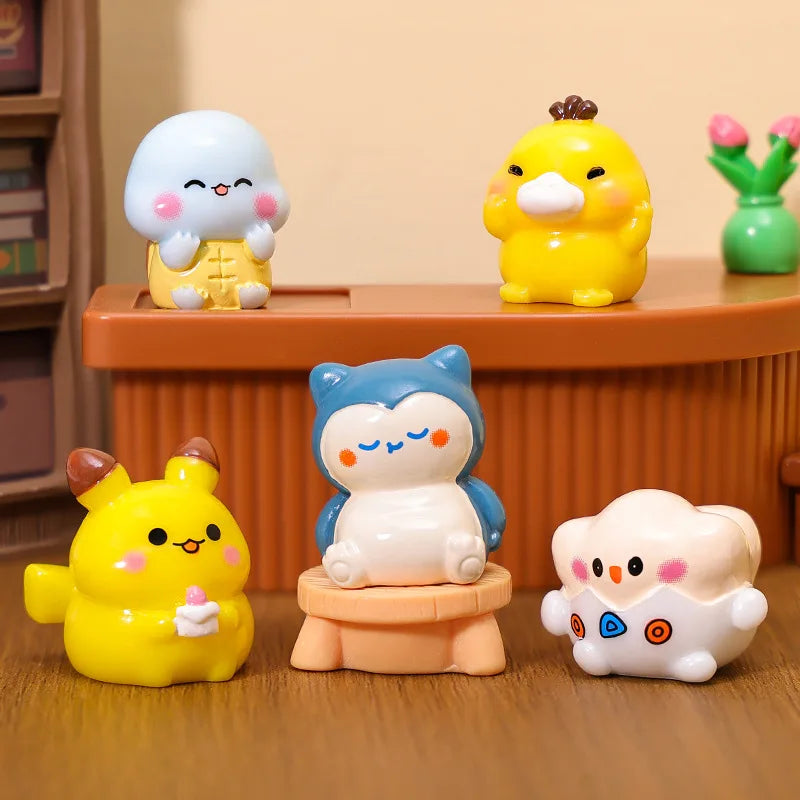 6‑Piece Pokémon Mini Figure Set – Pikachu, Charmander, Bulbasaur Luminous Q‑Version Toys