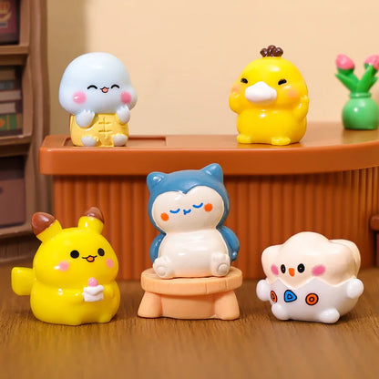 6‑Piece Pokémon Mini Figure Set – Pikachu, Charmander, Bulbasaur Luminous Q‑Version Toys