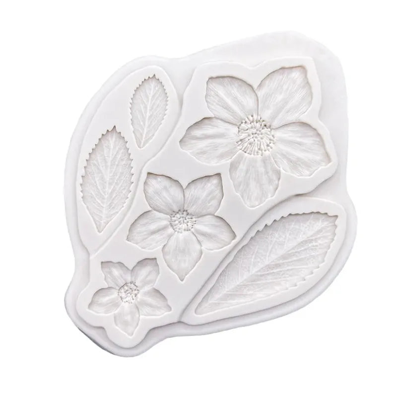 1pc Silicone Mold – Leaves & Flowers for Cake, Chocolate, Candy & DIY Crafts
