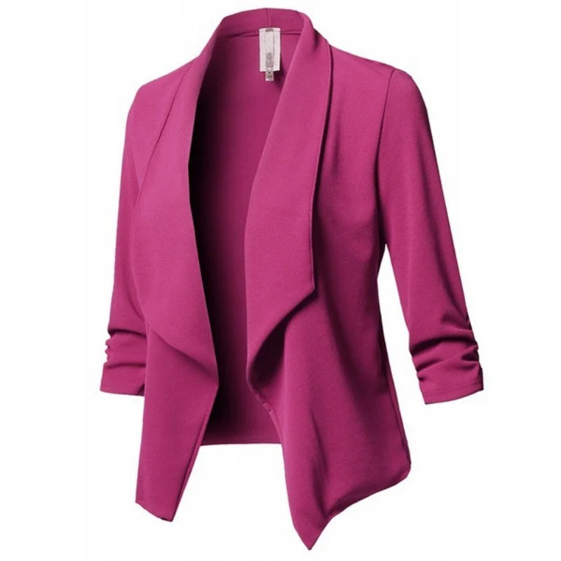 Women’s Open‑Front Slim Blazer – Long Sleeve Office Cardigan