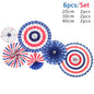 Independence Day Theme Party Banner Spiral Hanger Paper Fans American Flag Garland Patriotic 4th of July Party Background Decor