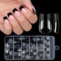 120pcs/box Acrylic French False Nails Medium Length Square Armor Full Cover Nail Tips