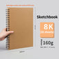 Borrence Spiral Sketchbook – Thick 160 GSM Paper in A3/A4/A5/8K/16K Sizes for Drawing, Watercolor & Art School Use