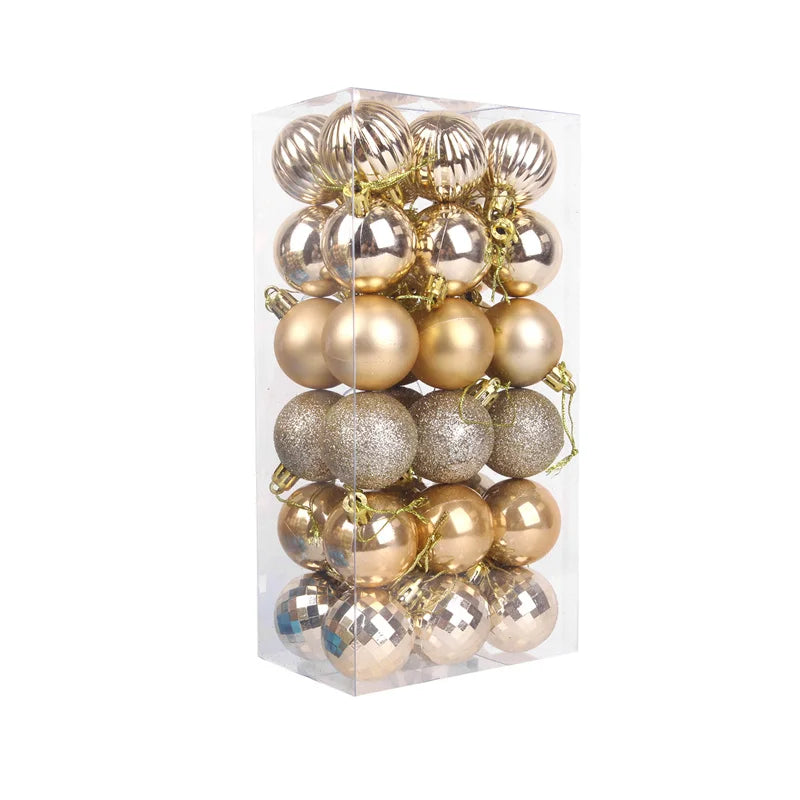 36/24pcs 40mm Merry Christmas Balls Christmas Tree Hanging Ball Ornaments Christmas New Year Party Home Decoration