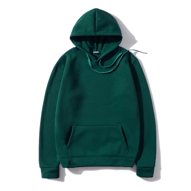 Men's and Women's Solid Color Pocket Pullover Hoodies