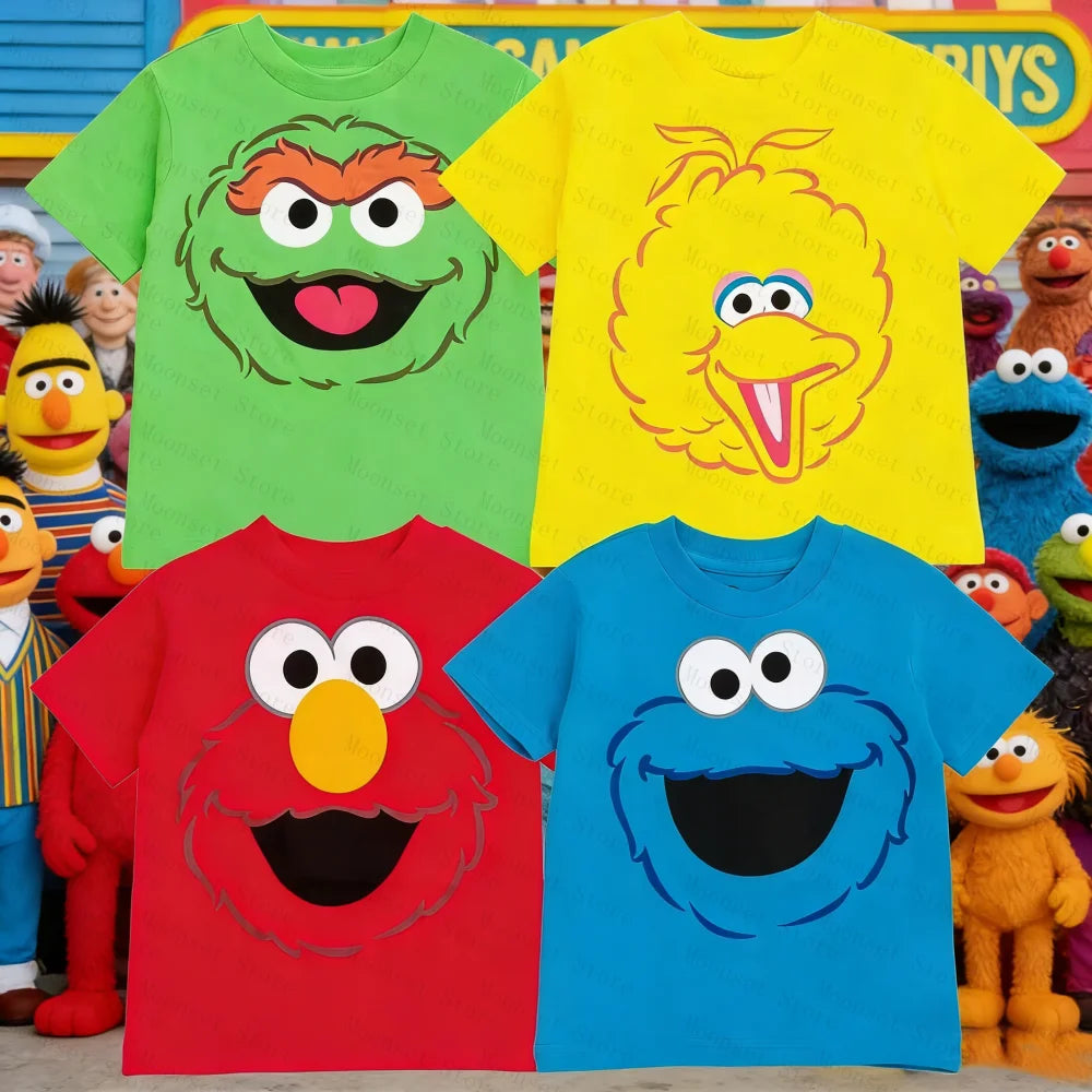 Sesame Street Cartoon T‑Shirts – Toddler Boy/Girl & Adult Unisex Character Tops