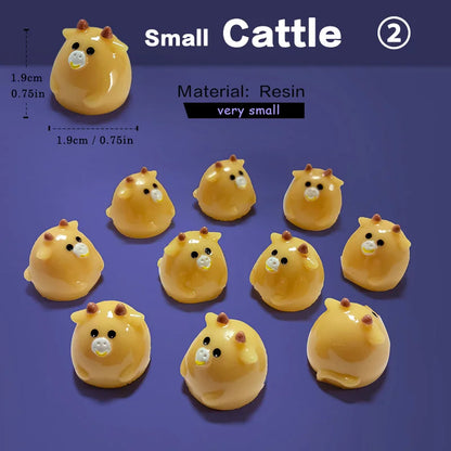 10Pcs Easter Rabbit Dinosaurs Capybara Duck Fox Pig Cat Turtle Frog Bird Figurine Miniature Fairy Garden Decoration Accessories