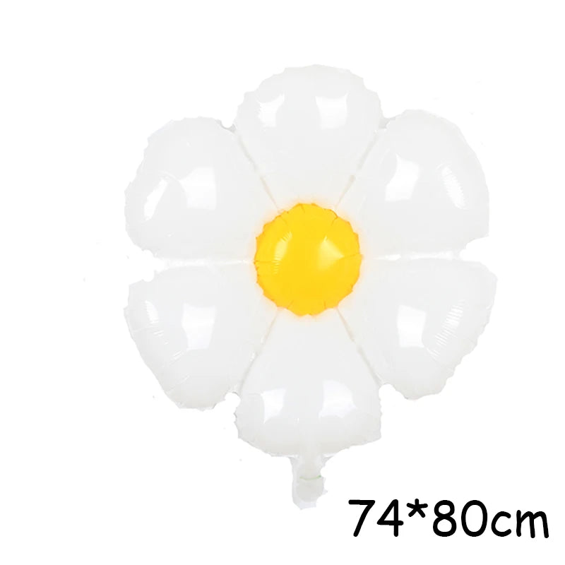40‑Inch Yellow & White Macaron Daisy Number Foil Balloon