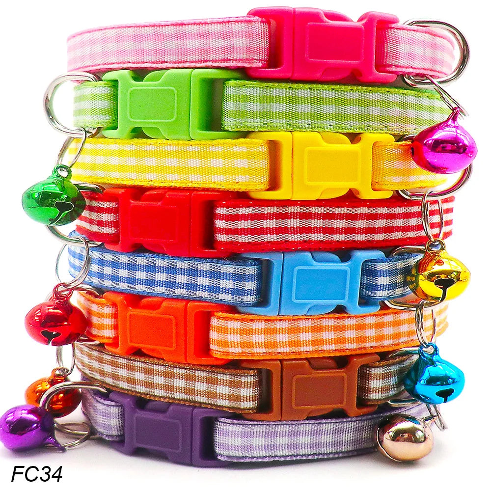 100Pcs Dog Collar With Bells Adjustable