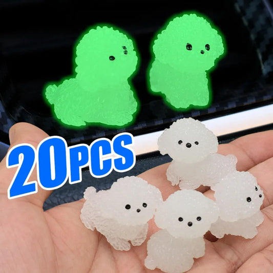 Luminous Poodle Dog Car Ornaments Dashboard Glow Ornament  Decoration Accessories