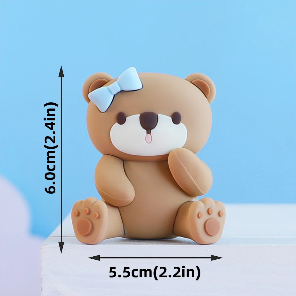 New Hot Air Balloon Cake Decoration Pink Blue Bear Cake Topper for Boy Girl Baby Shower Kids Happy Birthday Party Supplies Gifts