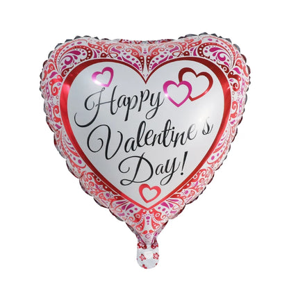 50‑Pack 18" Valentine’s Day Heart Foil Balloons – “I Love You” Helium Wedding & Romantic Party Decorations