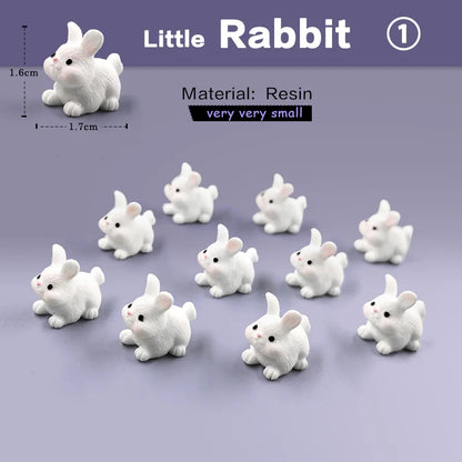 10Pcs Easter Rabbit Squirrel Elephant Fox Sheep Duck Pig Cat Frog Snake Figurine Miniature Fairy Garden Decoration Accessories