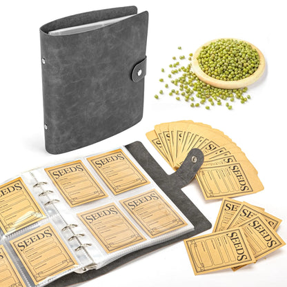 1 Set Garden Seeds Storage Organizers with 50pcs Self-Sealing Seed Envelopes Seed Organizer Binder Seed Packet Organizer