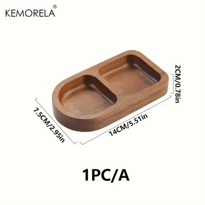 Solid Wood Rectangle Tray 2/3 Grid Condiment Plate Breakfast Food Sushi Bread Dessert Sauce Plate Kitchen Dinner Seasoning Dish