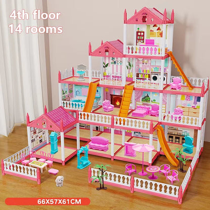3D Assembly Diy Mini Toy House Accessories Villa Princess Castle Girl Birthday Gift Assembly Toy House