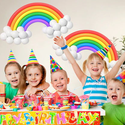 27pcs/set Rainbow Long Balloon Set Long Strip Latex Balloon Mix DIY Birthday Party Christmas Decoration Baby Shower Balloons