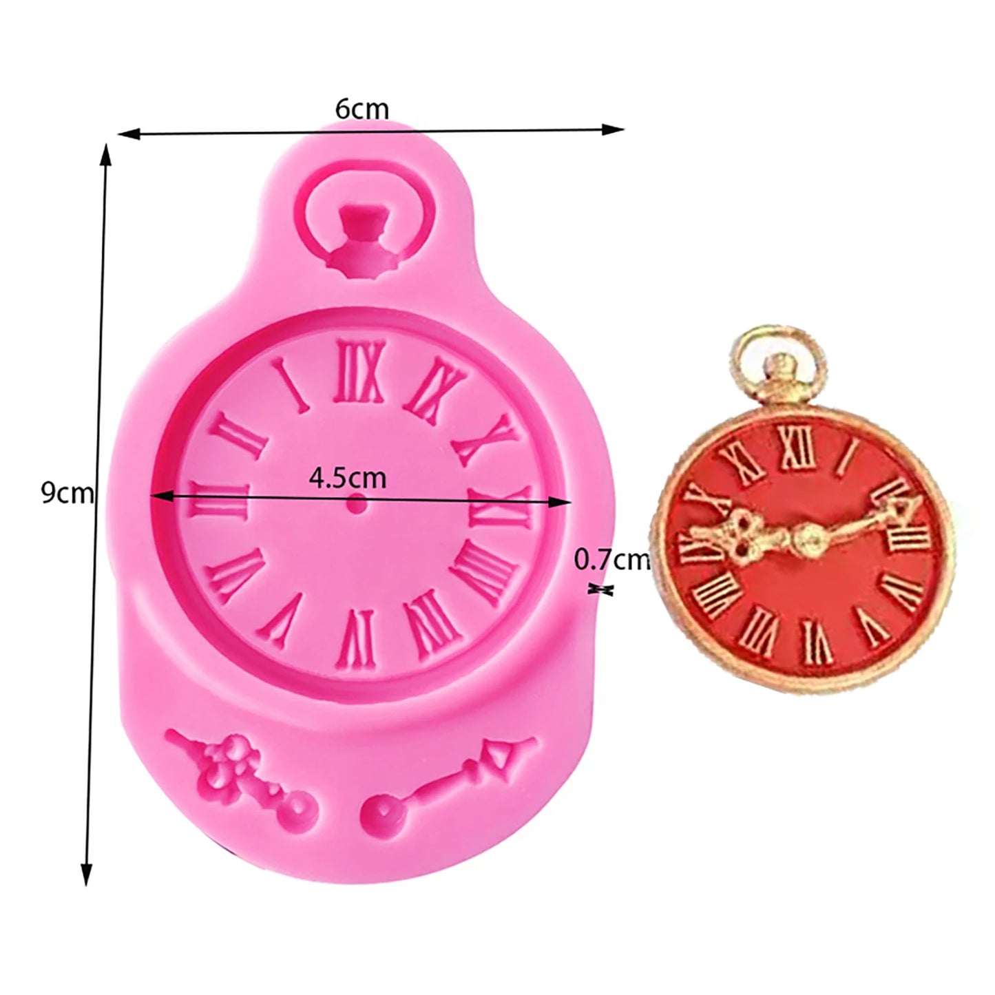Lock Key Silicone Molds Fondant Chocolate clocks Mold Sugarcraft Clay DIY Baking Tool Cakes Cupcakes Decoration